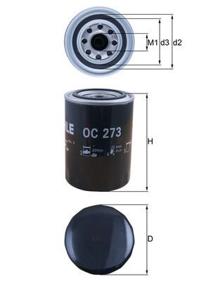 Mahle OC273 Oil Filter - 1