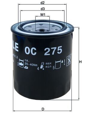 Mahle OC275 Oil Filter - 1