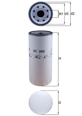 Mahle OC282 Oil Filter - 1