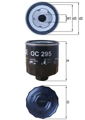 Mahle OC295 Oil Filter - 1