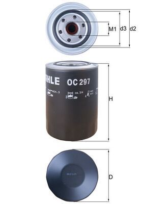 Mahle OC297 Oil Filter - 1