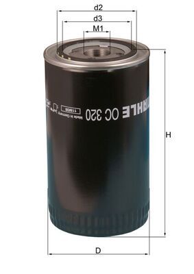 Mahle OC320 Oil Filter - 1