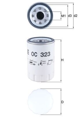 Mahle OC323 Oil Filter - 1