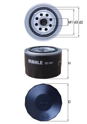 Mahle OC384 Oil Filter - 1