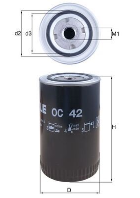Mahle OC42 Oil Filter - 1
