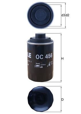 Mahle OC456 Oil Filter - 1