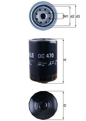 Mahle OC470 Oil Filter - 1