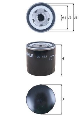 Mahle OC473 Oil Filter - 1