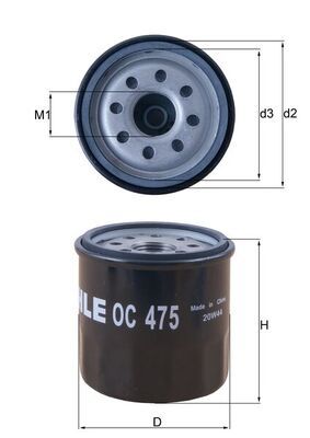Mahle OC475 Oil Filter - 1