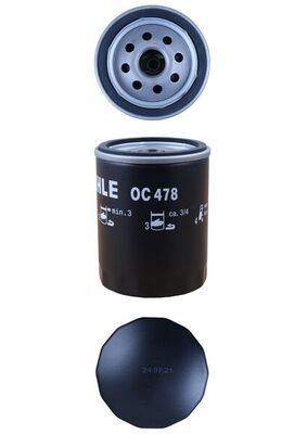 Mahle OC478 Oil Filter - 2