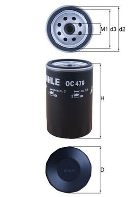 Mahle OC479 Oil Filter - 1
