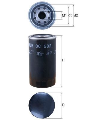 Mahle OC502 Oil Filter - 1