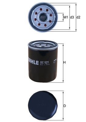 Mahle OC521 Oil Filter - 1