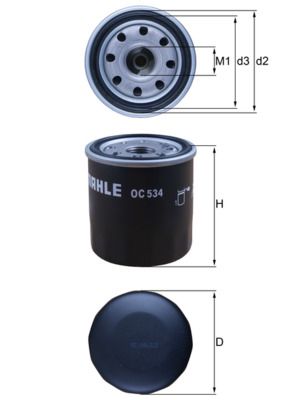 Mahle OC534 Oil Filter - 1