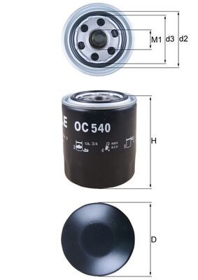 Mahle OC540 Oil Filter - 1