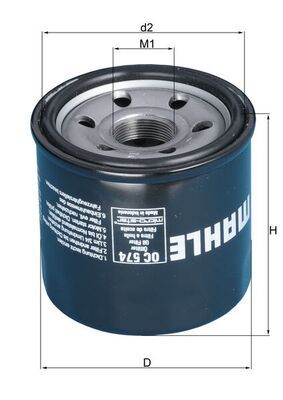 Mahle OC574 Oil Filter - 1