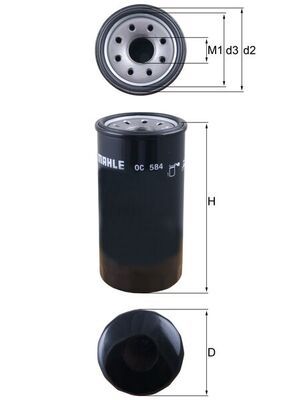 Mahle OC584 Oil Filter - 1