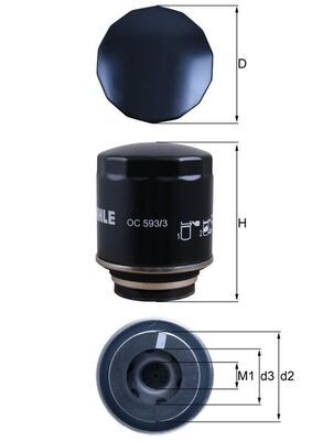 Mahle OC593/3 Oil Filter - 1