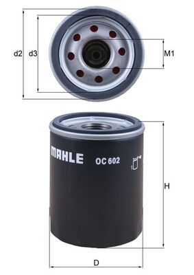 Mahle OC602 Oil Filter - 1