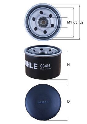 Mahle OC607 Oil Filter - 1