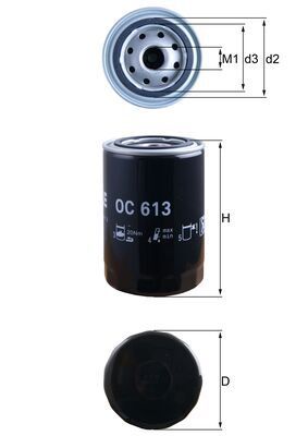 Mahle OC613 Oil Filter - 1
