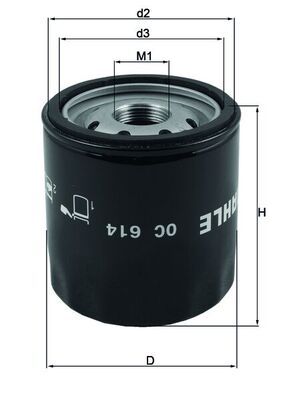 Mahle OC614 Oil Filter - 1