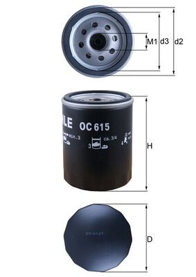 Mahle OC615 Oil Filter - 1