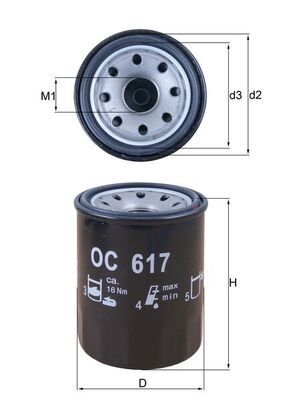Mahle OC617 Oil Filter - 1