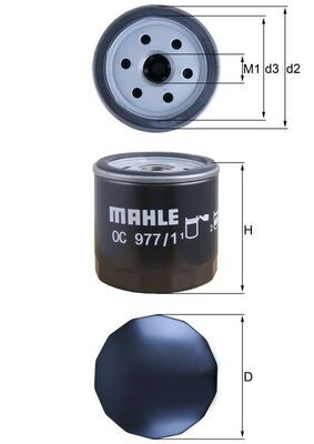 Mahle OC977/1 Oil Filter - 1