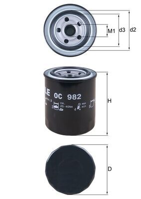 Mahle OC982 Oil Filter - 1
