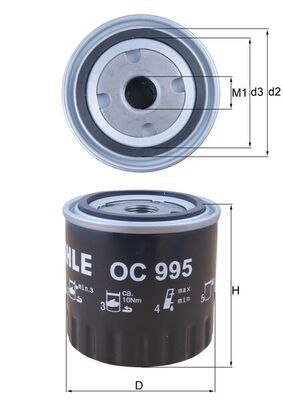 Mahle OC995 Oil Filter - 1