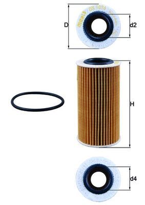 Mahle OX1076D Oil Filter - 1