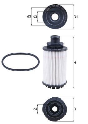 Mahle OX1137D Oil Filter - 1