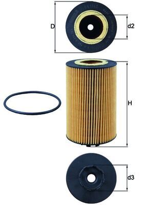 Mahle OX1140D Oil Filter - 1
