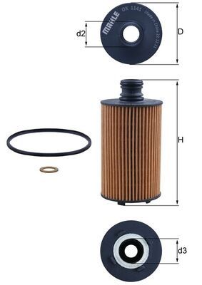 Mahle OX1141D Oil Filter - 1