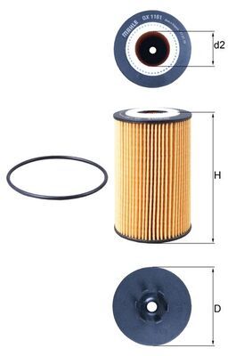 Mahle OX1161D Oil Filter - 1