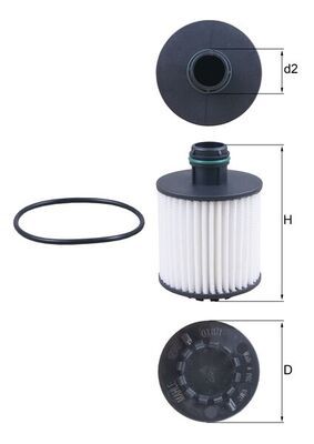 Mahle OX1171D Oil Filter - 1
