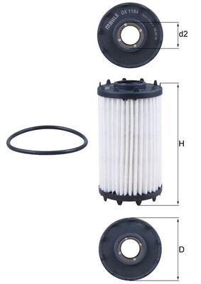 Mahle OX1184D Oil Filter - 1