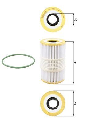 Mahle OX1185D Oil Filter - 1
