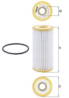 Mahle OX1217D Oil Filter - 1