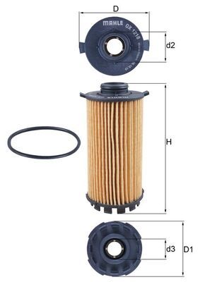 Mahle OX1218D Oil Filter - 1