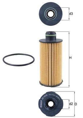 Mahle OX1219D Oil Filter - 1