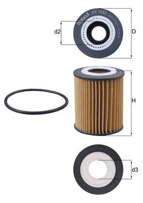 Mahle OX1237D Oil Filter - 1
