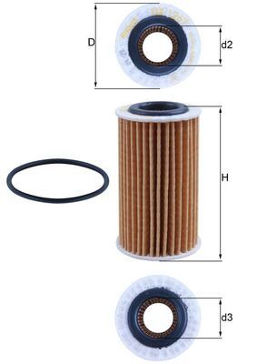 Mahle OX1267D Oil Filter - 1