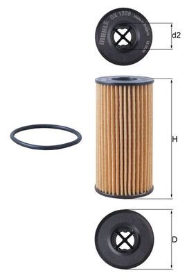 Mahle OX1308D Oil Filter - 1