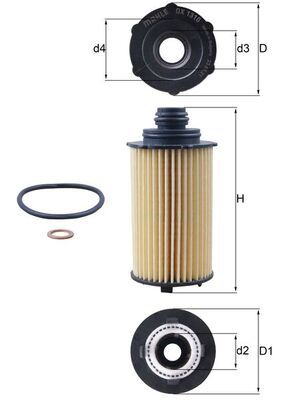 Mahle OX1310D Oil Filter - 1