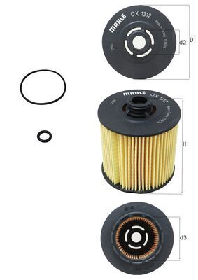 Mahle OX1312D Oil Filter - 1