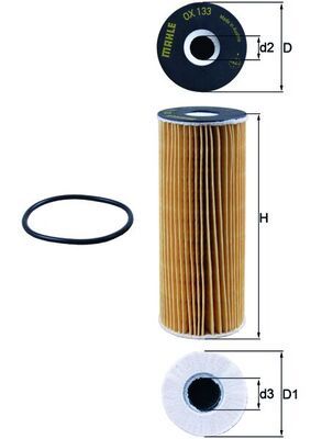 Mahle OX133D Oil Filter - 1