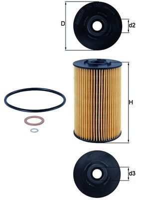 Mahle OX150D Oil Filter - 1