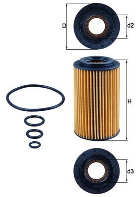 Mahle OX153/7D Oil Filter - 1
